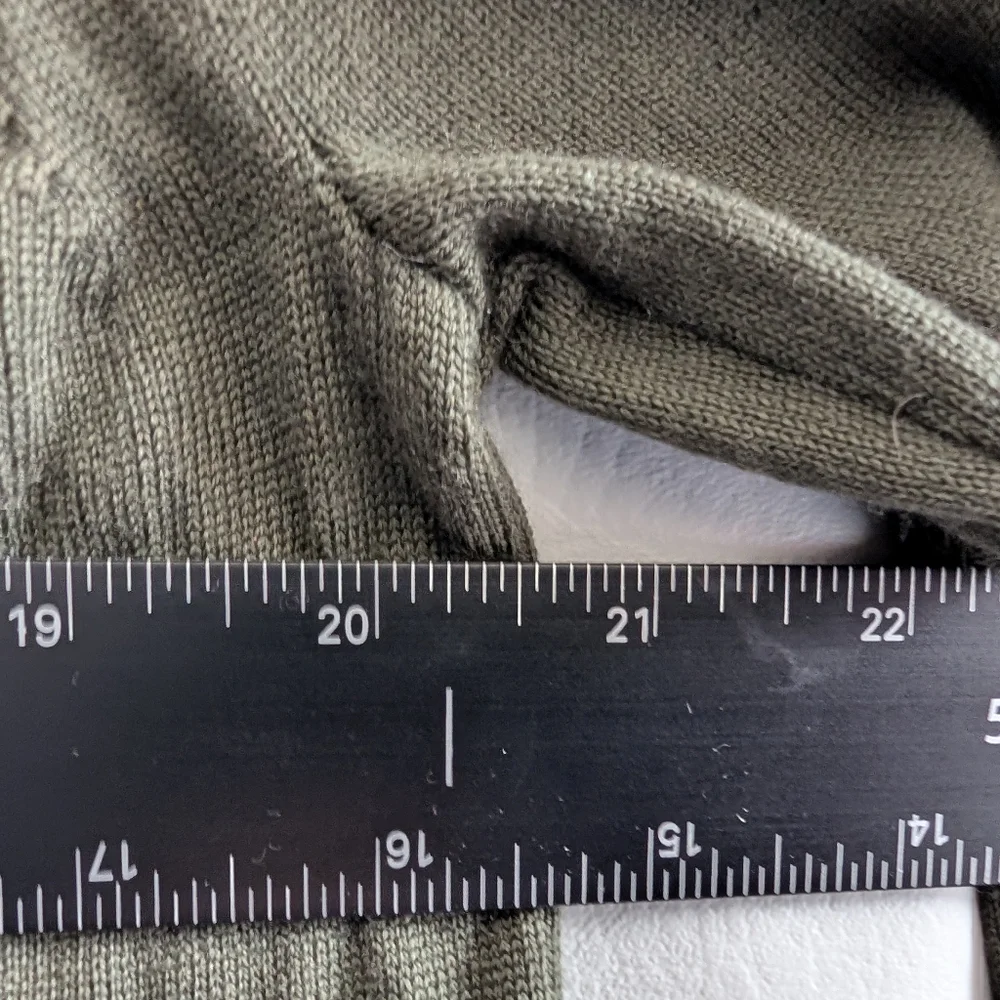 Icebreaker Wool Green Red Detail Full Zip Knit Cardigan Sweater - L